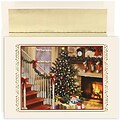 JAM Paper® Christmas Holiday Cards Set, Peace and Joy Fireside, 18/pack (526847300)