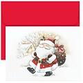 JAM Paper® Christmas Cards Set, Happy Santa, 18/Pack (52674630)