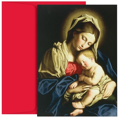 JAM Paper® Christmas Cards Set, Child at Rest & Madonna, 18/Pack (52675000)