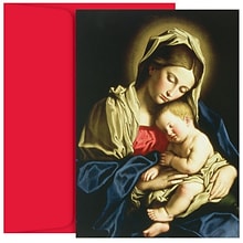 JAM Paper® Christmas Cards Set, Child at Rest & Madonna, 18/Pack (52675000)