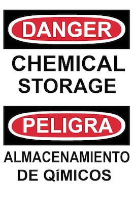 Danger, Chemical Storage, Bilingual, 14X10, Adhesive Glo Vinyl