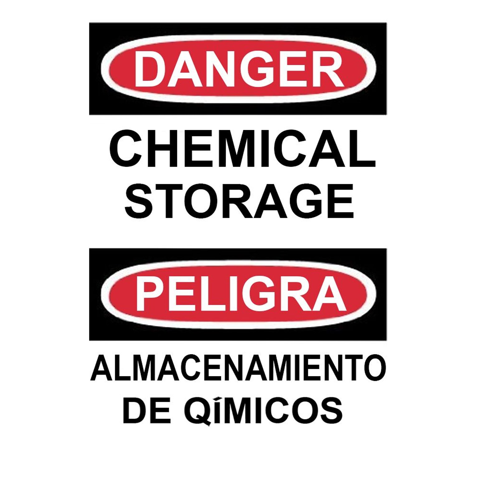 Danger, Chemical Storage, Bilingual, 14X10, Adhesive Glo Vinyl