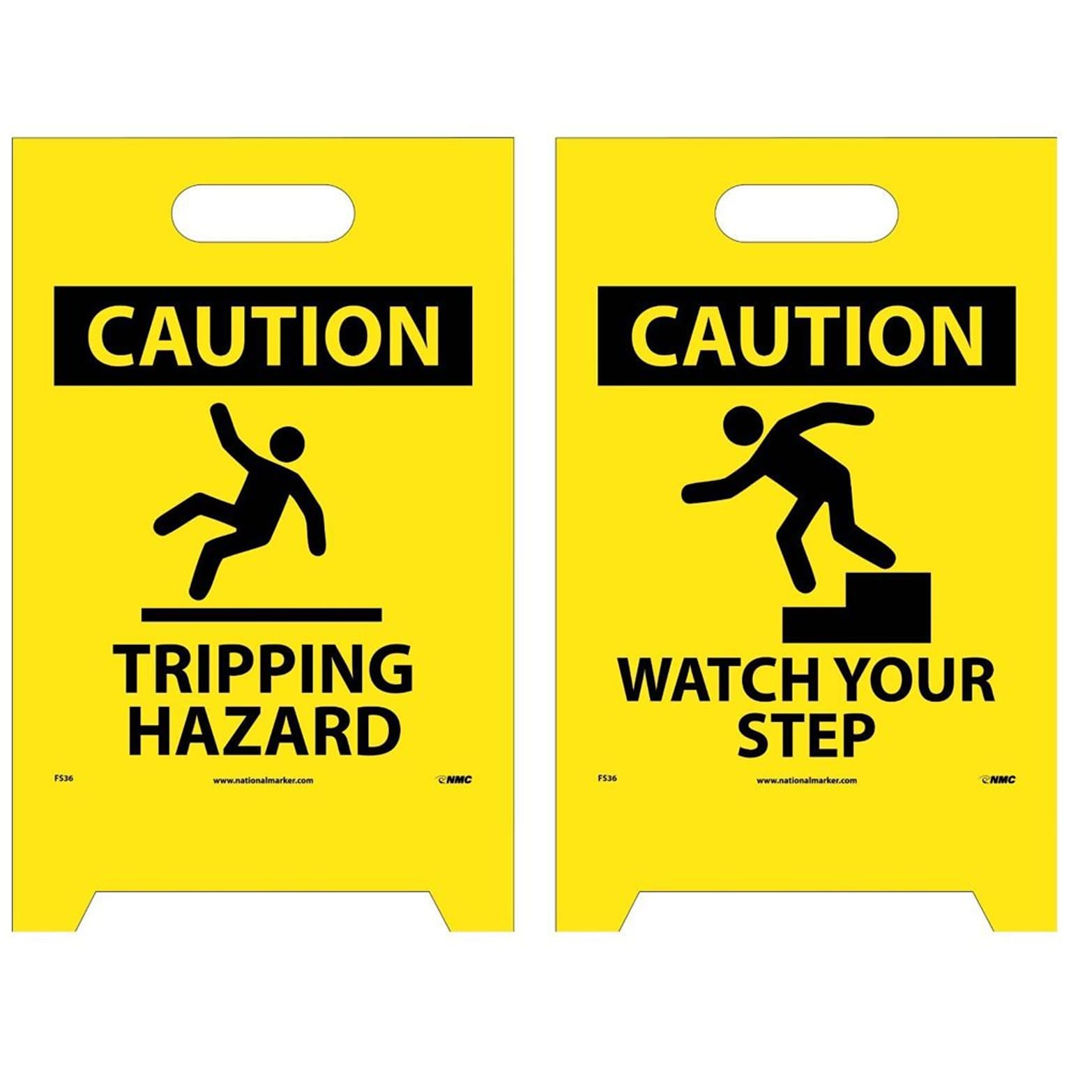 Floor Sign, Dbl Side, Caution Tripping Hazard Caution Watch Your Step, 20X12