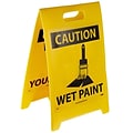 Floor Sign, Dbl Side, Caution Watch Your Step Caution Wet Paint, 20X12
