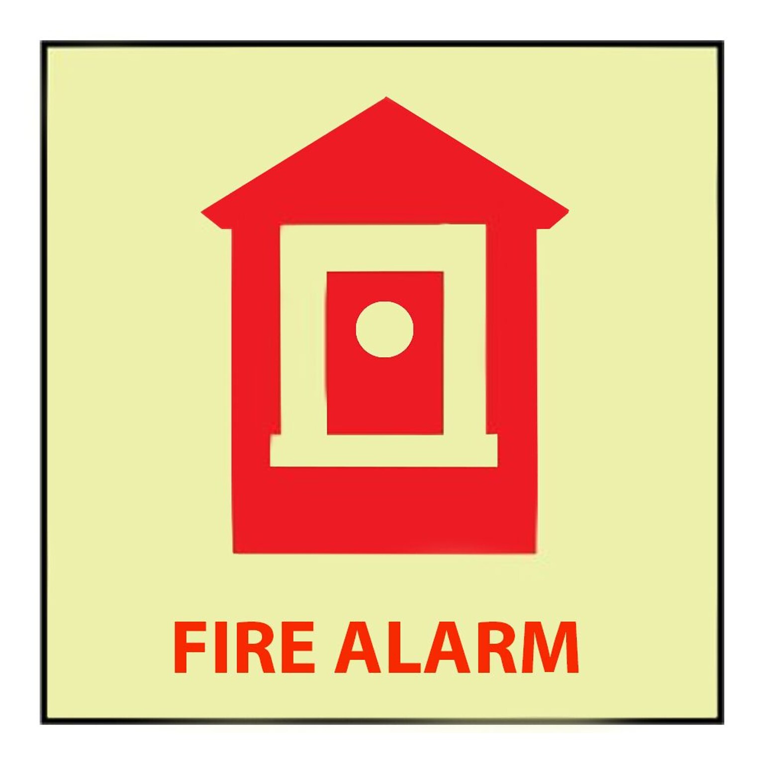 Fire, Fire Alarm, 7X7, Adhesive Vinylglow (GL148P)