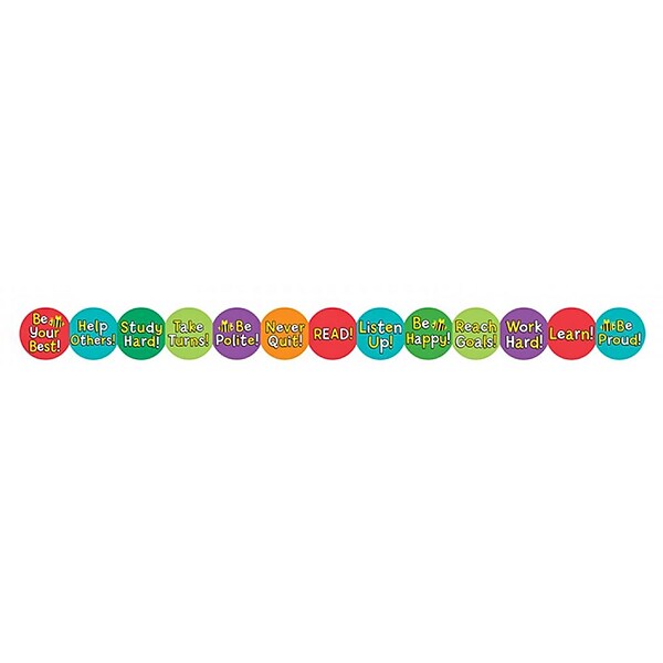 Hygloss Kindergarten - 6th Grade Classroom Border, Be Your Best, 12/Pack