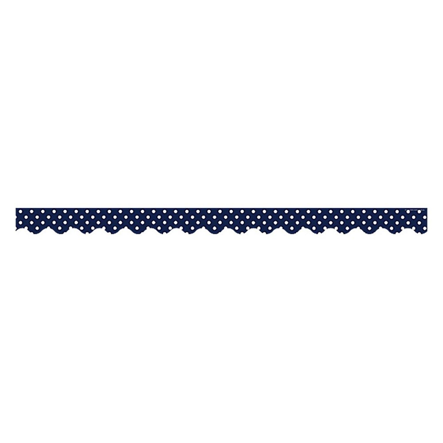 Teacher Created Resources Toddler - 12th Grade Border Trim, Navy Polka Dots, 12/Pack
