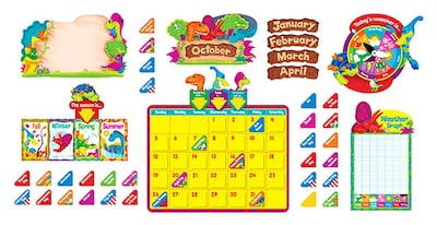 Trend Enterprises® 17 1/2 x 23 Calendar Bulletin Board Set, Dino-Mite Pals™