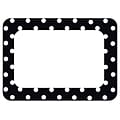 Teacher Created Resources Name Tags/Label, Black Polka Dots 2, All Grades (TCR5538)
