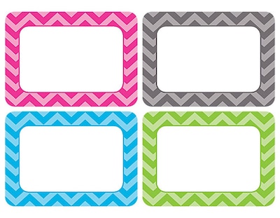 Teacher Created Resources All Grade Name Tags/Label, Chevron, Multi-Pack, 36/Pack