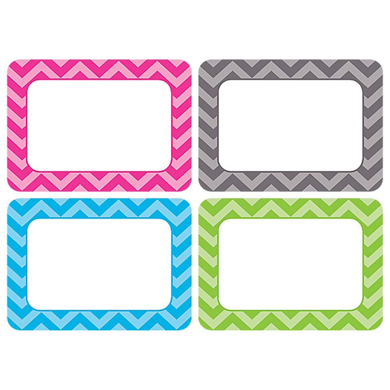 Teacher Created Resources All Grade Name Tags/Label, Chevron, Multi-Pack, 36/Pack