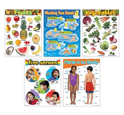 Trend Enterprises® Healthy Living Learning Charts Combo Pack, Grade PreK - 2nd