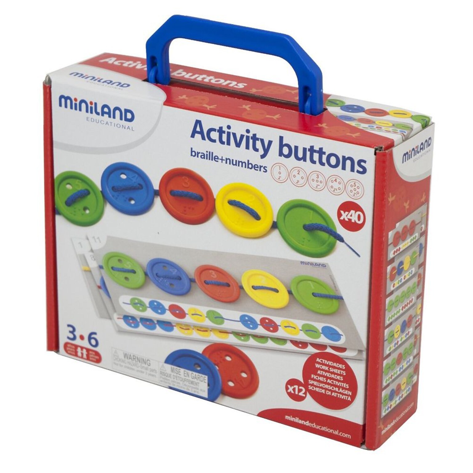 Miniland Educational Activity Buttons, 40/Pack