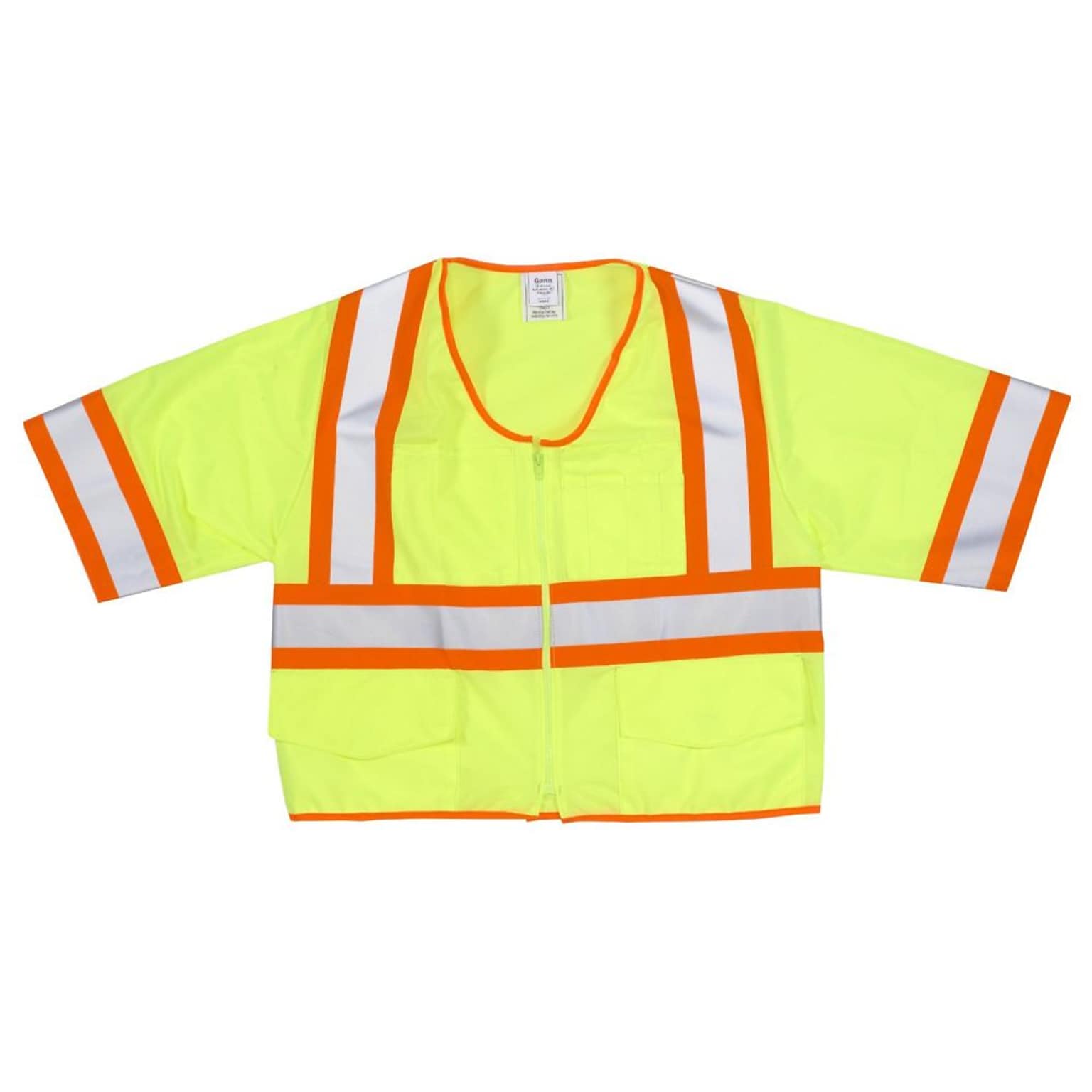 Mutual Industries High Visibility Sleeveless Safety Vest, ANSI Class R3, Lime, 4XL (16392-7)