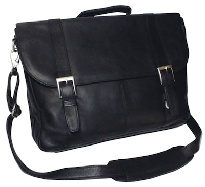 Royce Leather Briefcase, Black