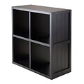 Winsome 20025 2 x 2 Cube Shelf with Wainscoting Panel, Black