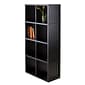 Winsome 20053 4 x 2 Cube Shelf with Wainscoting Panel, Black