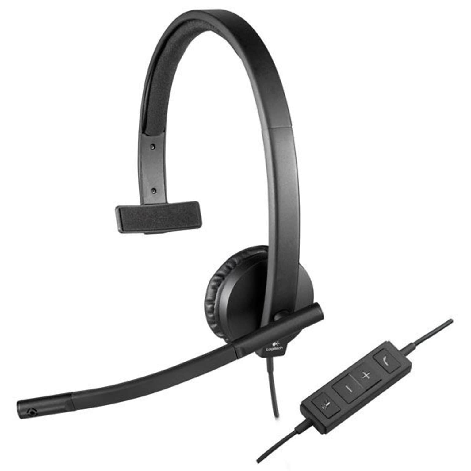 Logitech USB H570e 981-000570 Corded Single Ear Headset; Mono