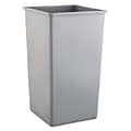 Rubbermaid® Untouchable® Waste Containers, Square, 50-Gallon, Grey