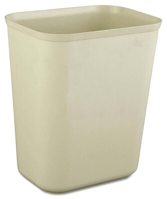Rubbermaid® Fire-Resistant Wastebaskets, 7-Qt, 10 5/8H x 6-3/8W x 8 7/8D, Beige