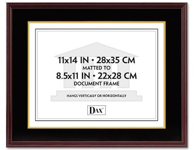 DAX Hardwood Document/Certificate Frame with Mat, 11 x 14, Mahogany