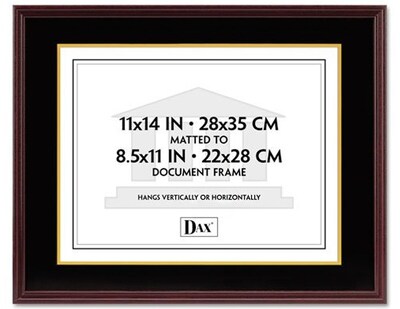 DAX Hardwood Document/Certificate Frame with Mat, 11 x 14, Mahogany