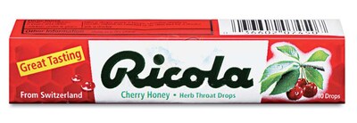 Ricola Herb Throat Drops, Cherry Honey, 24/Box (LIL70171)