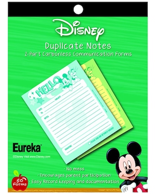 Eureka® Mickey Hello Duplicate Notes, 4 x 6, Multicolored, 50 Forms/Pad (EU-863202)