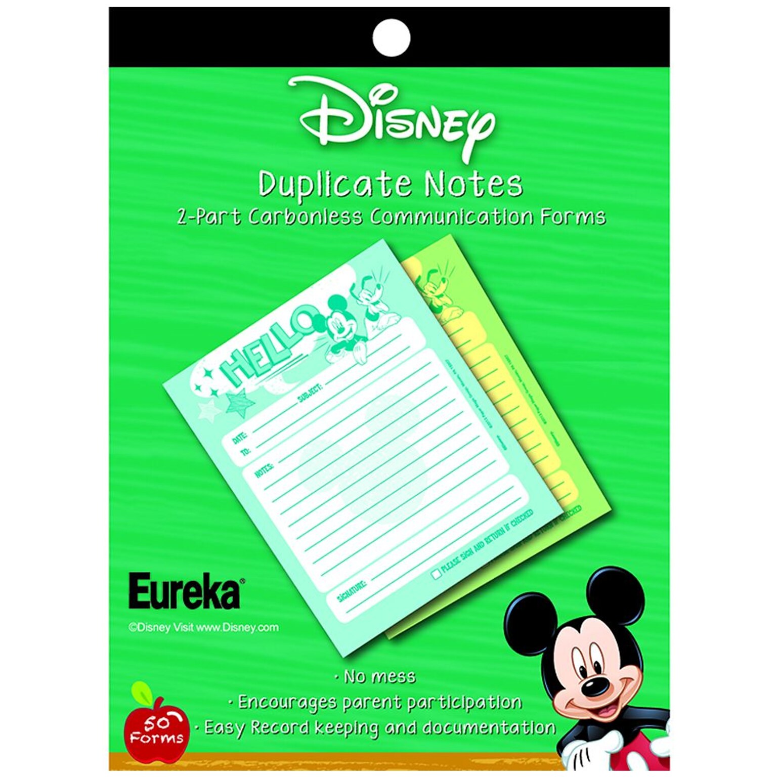 Eureka® Mickey Hello Duplicate Notes, 4 x 6, Multicolored, 50 Forms/Pad (EU-863202)