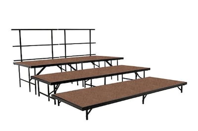 NPS 3-Level Straight Stage Set, 4 x 8 Platforms, Hardboard Floor (SST483LHB)