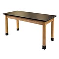 NPS Wood Science Table, Chemical Resistant Series, 36 Height Science Lab Table, 30 By 60, Black (SLT2-3060C)