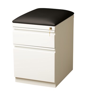 Hirsh Hl10000 Series 2 Drawer Mobile Pedestal Box File Cabinet With Seat Cushion And Wheels Letter Quill Com
