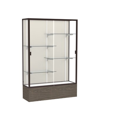 Waddell 72" x 48" Wood, Aluminum & Glass Trophy Display Case, Walnut