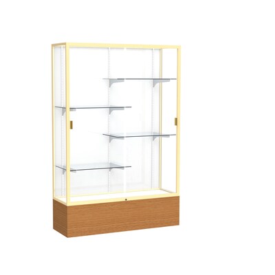 Waddell 72" x 48" Metal & Glass Display Case, Carmel Oak