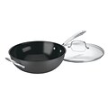 Cuisinart® GreenGourmet™ 12 Hard Anodized Stir-Fry Wok With Glass Cover; Black/Silver
