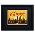 Trademark Anderson Chicago Skyline Art, Black Matte With Black Frame, 16 x 20