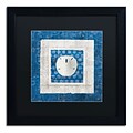 Trademark Belinda Aldrich Sea Shell I on Blue Art, Black Matte With Black Frame, 16 x 16
