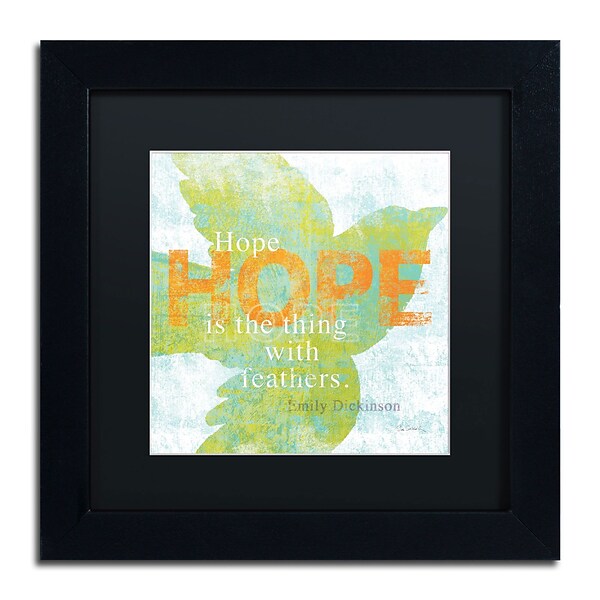 Trademark Sue Schlabach Letterpress Hope Art, Black Matte With Black Frame, 11 x 11