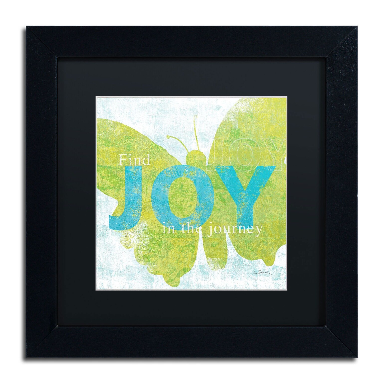 Trademark Sue Schlabach Letterpress Joy Art, Black Matte With Black Frame, 11 x 11