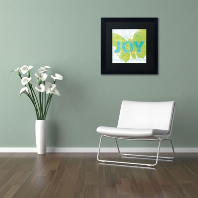 Trademark Sue Schlabach "Letterpress Joy" Art, Black Matte With Black Frame, 11" x 11"