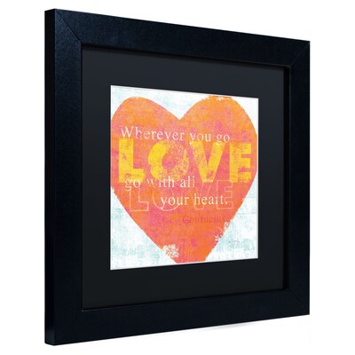 Trademark Sue Schlabach Letterpress Love Art, Black Matte With Black Frame, 11 x 11