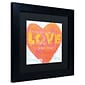 Trademark Sue Schlabach "Letterpress Love" Art, Black Matte With Black Frame, 11" x 11"
