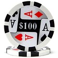 Trademark Poker 11.5g 4 Aces Premium $100 Poker Chips, Black, 100/Set (886511331846)