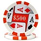 Trademark Poker 11.5g 4 Aces Premium $500 Poker Chips, Orange, 50/Set (886511330238)