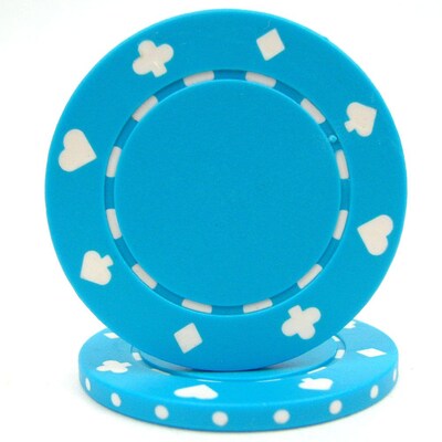 Trademark Poker 11.5g Suited Style Poker Chips, Light Blue, 50/Set (886511303317)