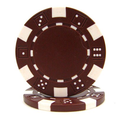 Trademark Poker 11.5g Dice Style Poker Chips, Brown, 100/Set (886511303621)