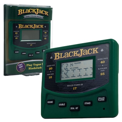 Trademark Games™ Electronic Handheld Las Vegas Style Blackjack Game, Green