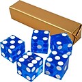 Trademark Poker™ 19 mm A Grade Serialized Casino Dices, Blue, 5/Set (844296037469)