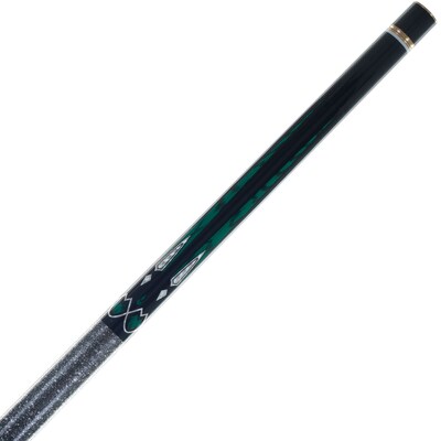 Trademark Games™ 2 Piece Designer Pool Cue Stick With Case; Emerald Green Laser