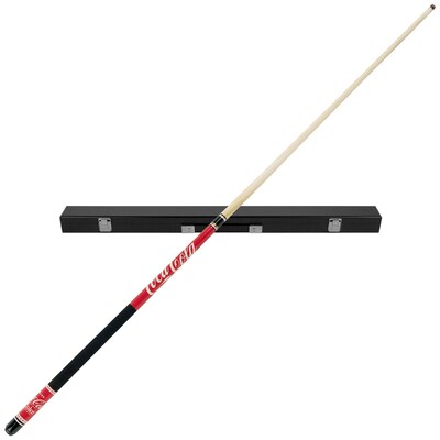 Trademark Coca-Cola® 2 Piece Billiard Pool Cue Stick With Case; Refresh